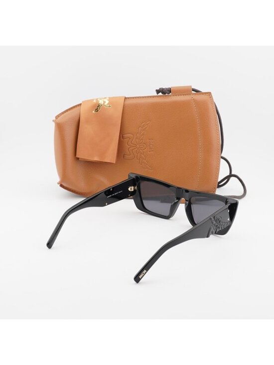 MCM MW0021 01A Sunglasses Black Cat Eye Frame, Smoke Lenses main image 7